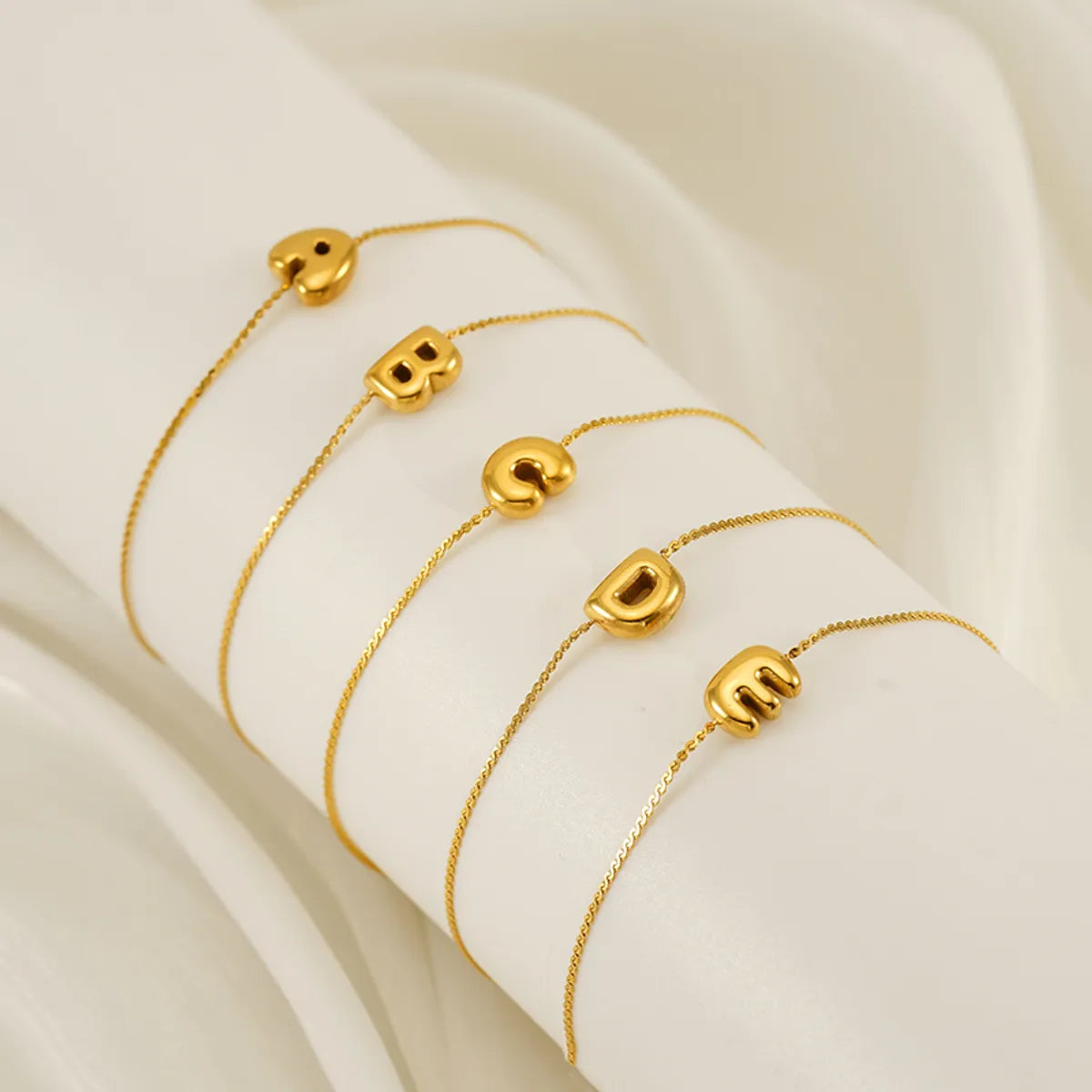 Casual Simple Style Letter 304 Stainless Steel 18K Gold Plated Bracelets In Bulk