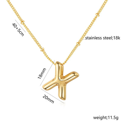 Casual Simple Style Letter 304 Stainless Steel 18K Gold Plated Women'S Pendant Necklace