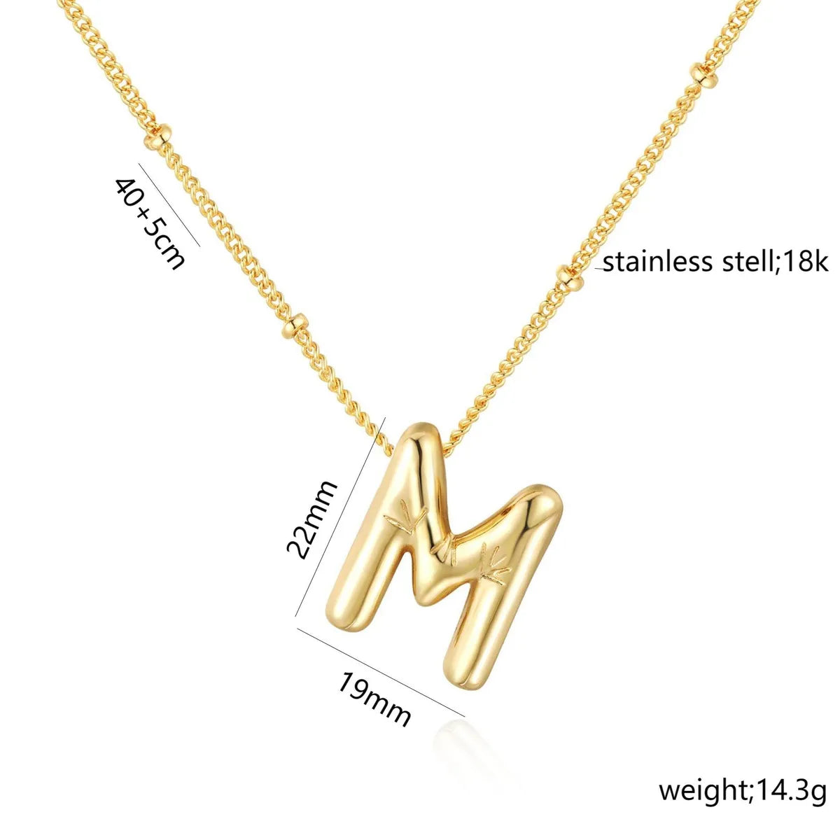 Casual Simple Style Letter 304 Stainless Steel 18K Gold Plated Women'S Pendant Necklace