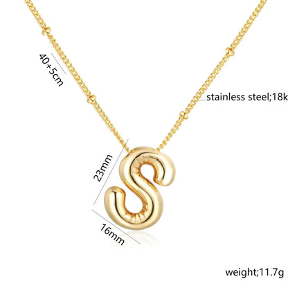 Casual Simple Style Letter 304 Stainless Steel 18K Gold Plated Women'S Pendant Necklace