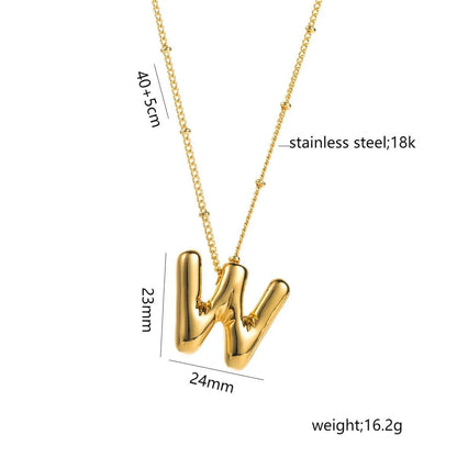 Casual Simple Style Letter 304 Stainless Steel 18K Gold Plated Women'S Pendant Necklace