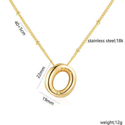 Casual Simple Style Letter 304 Stainless Steel 18K Gold Plated Women'S Pendant Necklace