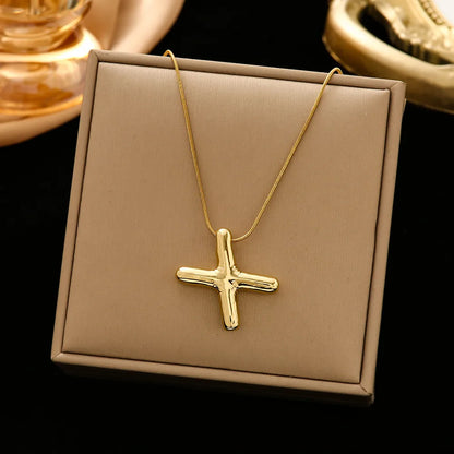 Casual Simple Style Letter 304 Stainless Steel 18K Gold Plated Women'S Pendant Necklace