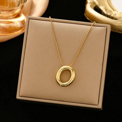 Casual Simple Style Letter 304 Stainless Steel 18K Gold Plated Women'S Pendant Necklace