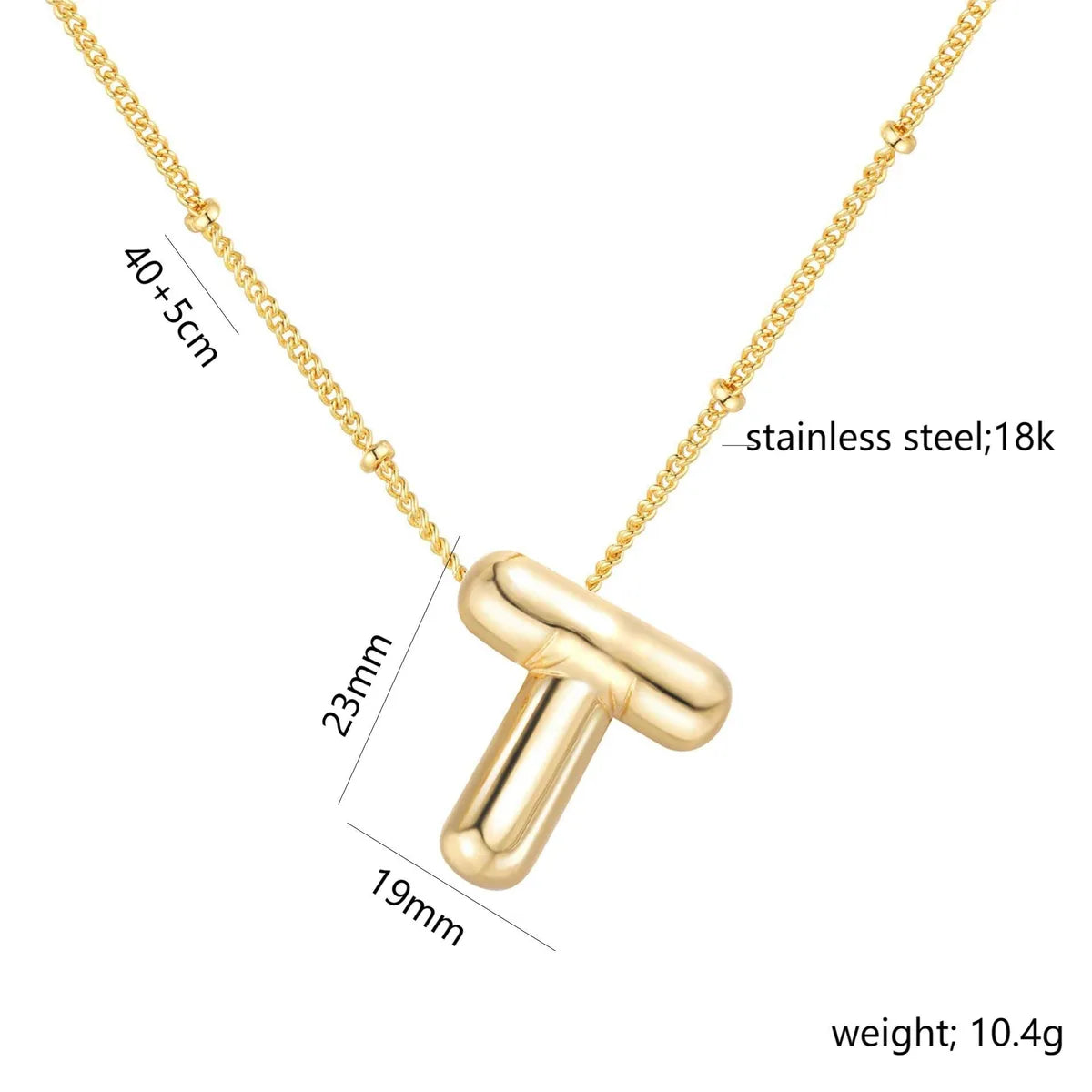 Casual Simple Style Letter 304 Stainless Steel 18K Gold Plated Women'S Pendant Necklace