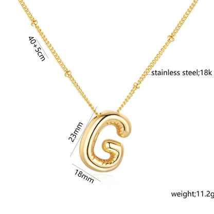 Casual Simple Style Letter 304 Stainless Steel 18K Gold Plated Women'S Pendant Necklace