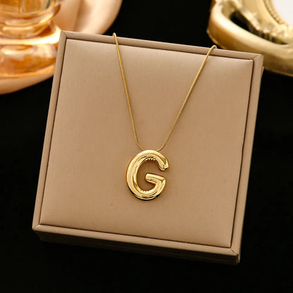 Casual Simple Style Letter 304 Stainless Steel 18K Gold Plated Women'S Pendant Necklace