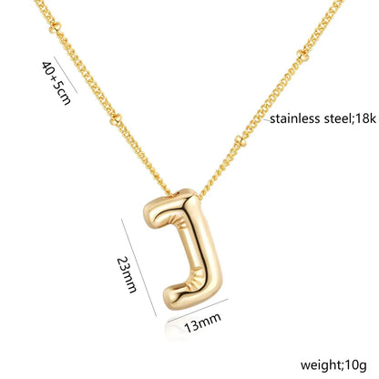 Casual Simple Style Letter 304 Stainless Steel 18K Gold Plated Women'S Pendant Necklace