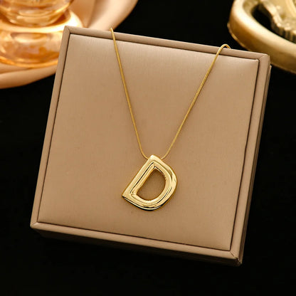 Casual Simple Style Letter 304 Stainless Steel 18K Gold Plated Women'S Pendant Necklace