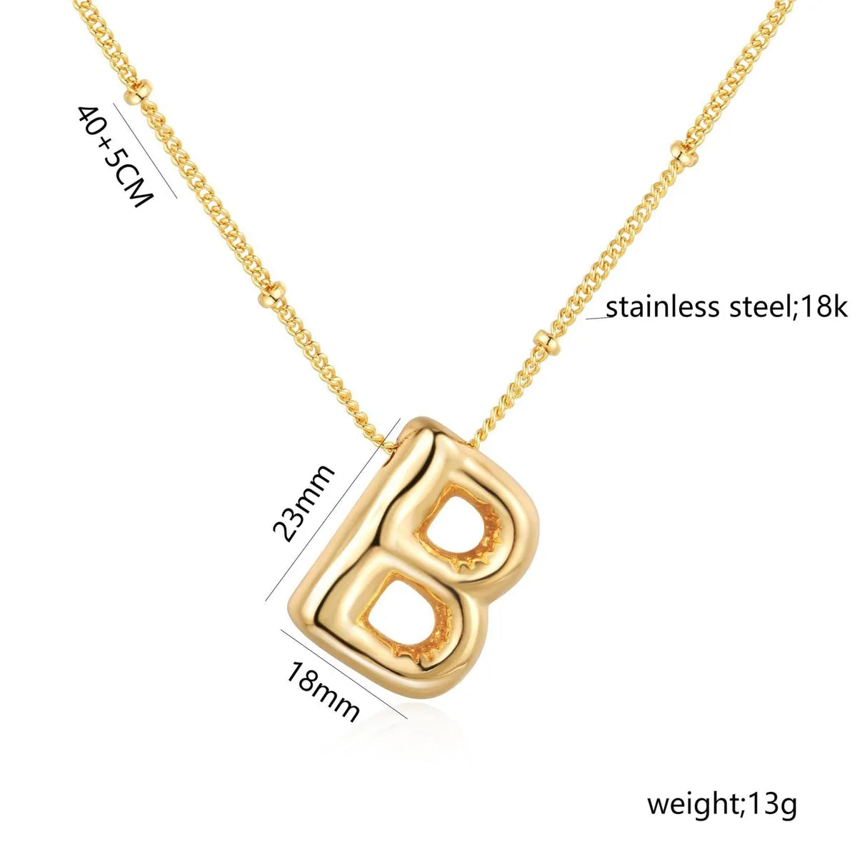 Casual Simple Style Letter 304 Stainless Steel 18K Gold Plated Women'S Pendant Necklace