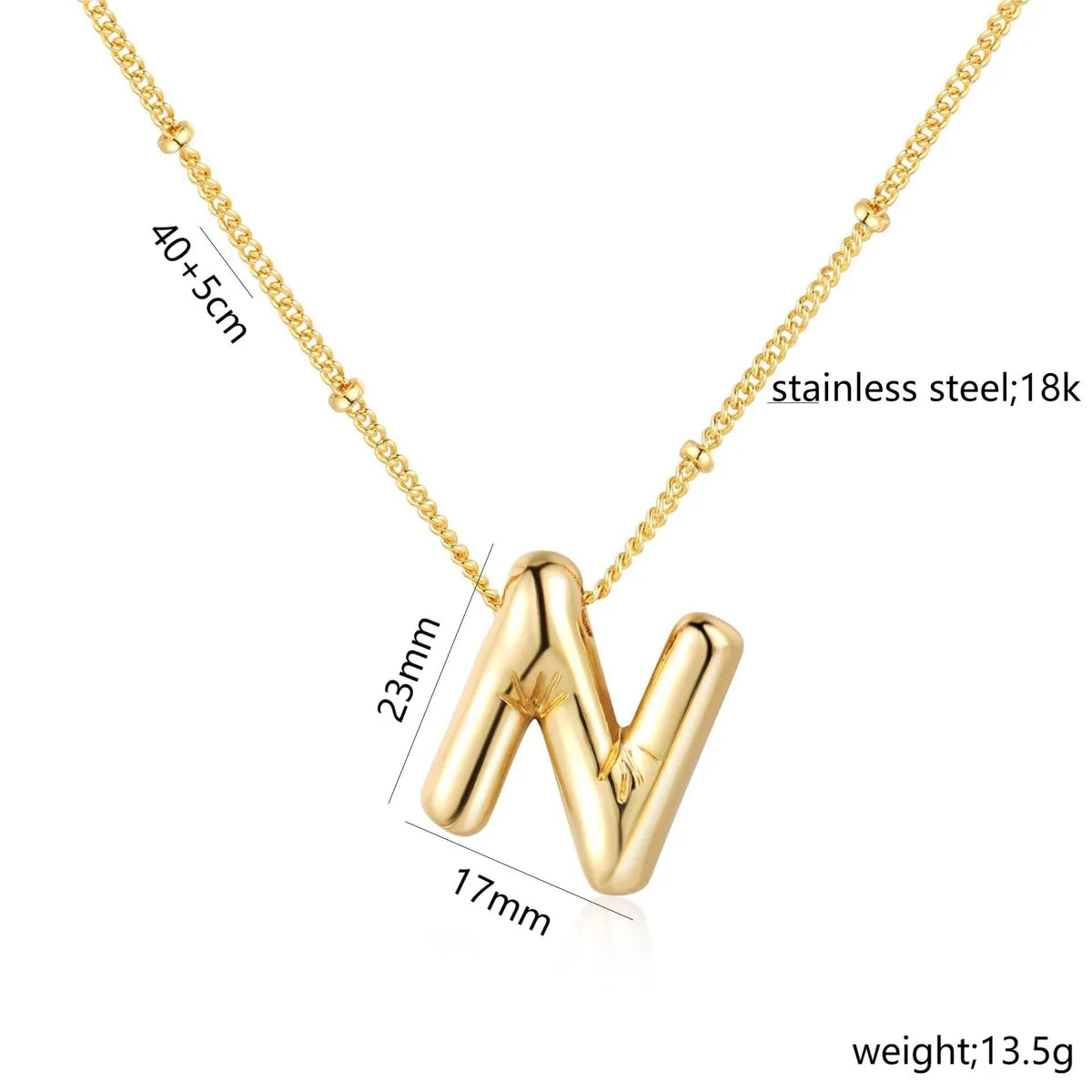 Casual Simple Style Letter 304 Stainless Steel 18K Gold Plated Women'S Pendant Necklace