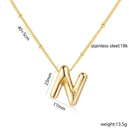 Casual Simple Style Letter 304 Stainless Steel 18K Gold Plated Women'S Pendant Necklace