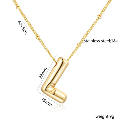 Casual Simple Style Letter 304 Stainless Steel 18K Gold Plated Women'S Pendant Necklace