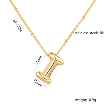 Casual Simple Style Letter 304 Stainless Steel 18K Gold Plated Women'S Pendant Necklace