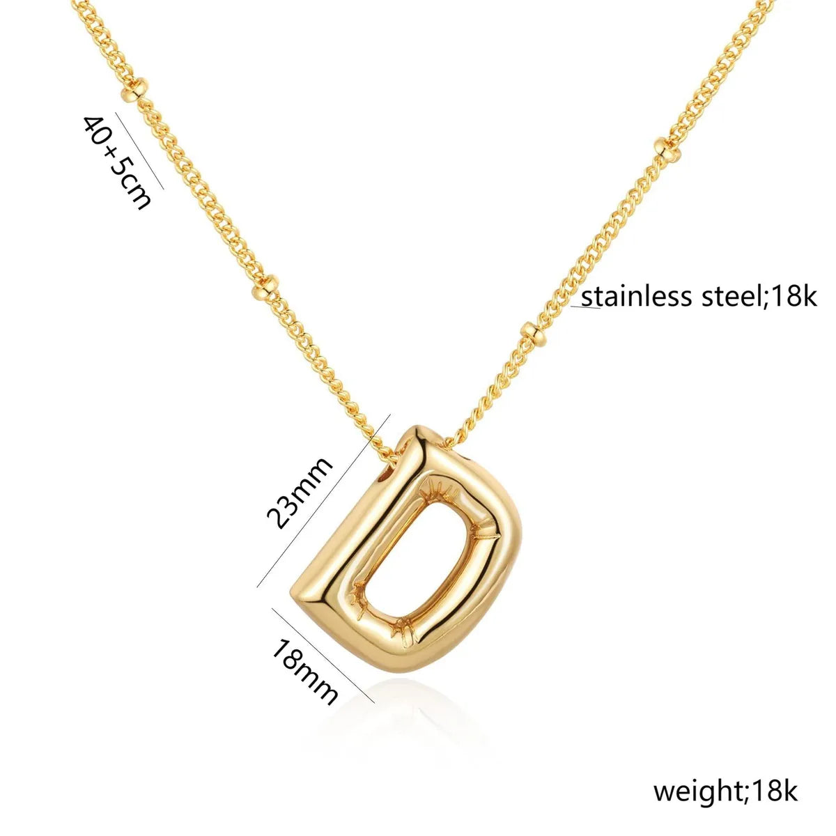 Casual Simple Style Letter 304 Stainless Steel 18K Gold Plated Women'S Pendant Necklace