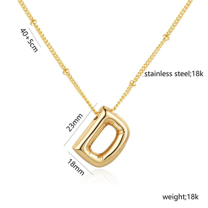 Casual Simple Style Letter 304 Stainless Steel 18K Gold Plated Women'S Pendant Necklace