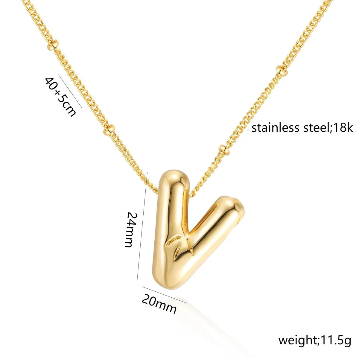 Casual Simple Style Letter 304 Stainless Steel 18K Gold Plated Women'S Pendant Necklace