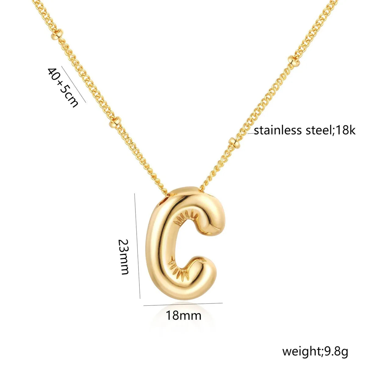 Casual Simple Style Letter 304 Stainless Steel 18K Gold Plated Women'S Pendant Necklace