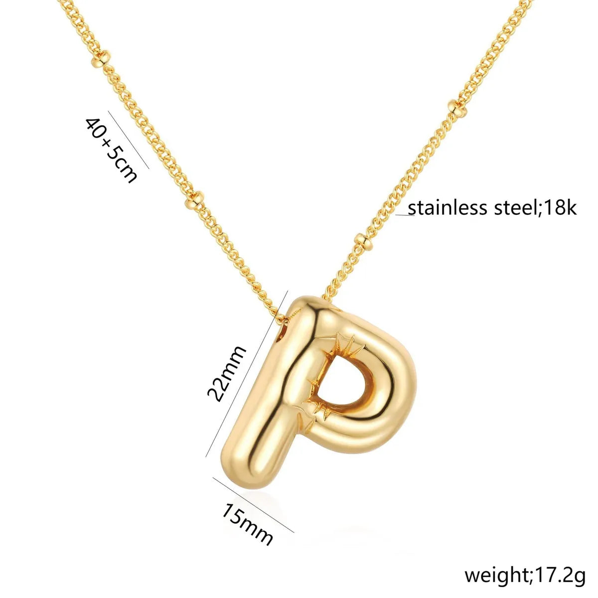 Casual Simple Style Letter 304 Stainless Steel 18K Gold Plated Women'S Pendant Necklace