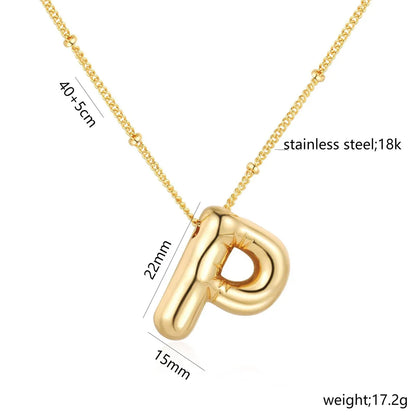 Casual Simple Style Letter 304 Stainless Steel 18K Gold Plated Women'S Pendant Necklace