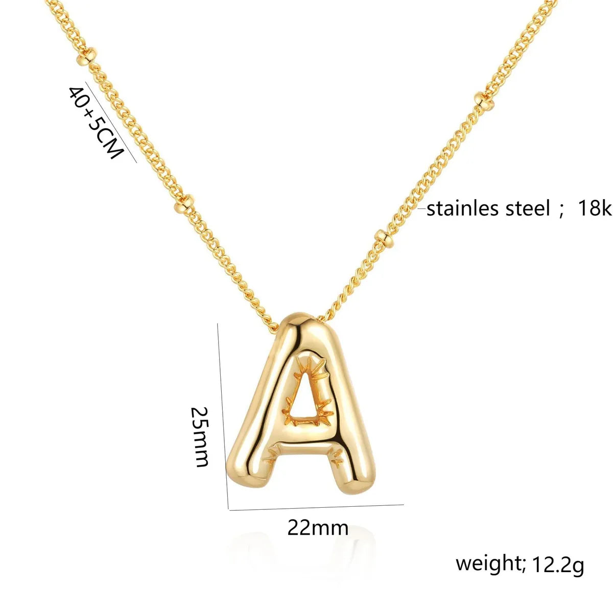 Casual Simple Style Letter 304 Stainless Steel 18K Gold Plated Women'S Pendant Necklace