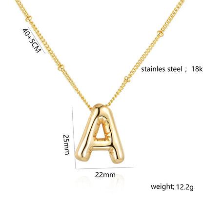 Casual Simple Style Letter 304 Stainless Steel 18K Gold Plated Women'S Pendant Necklace