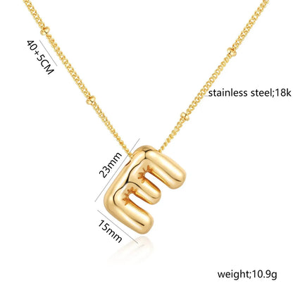 Casual Simple Style Letter 304 Stainless Steel 18K Gold Plated Women'S Pendant Necklace