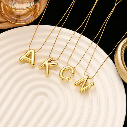 Casual Simple Style Letter 304 Stainless Steel 18K Gold Plated Women'S Pendant Necklace