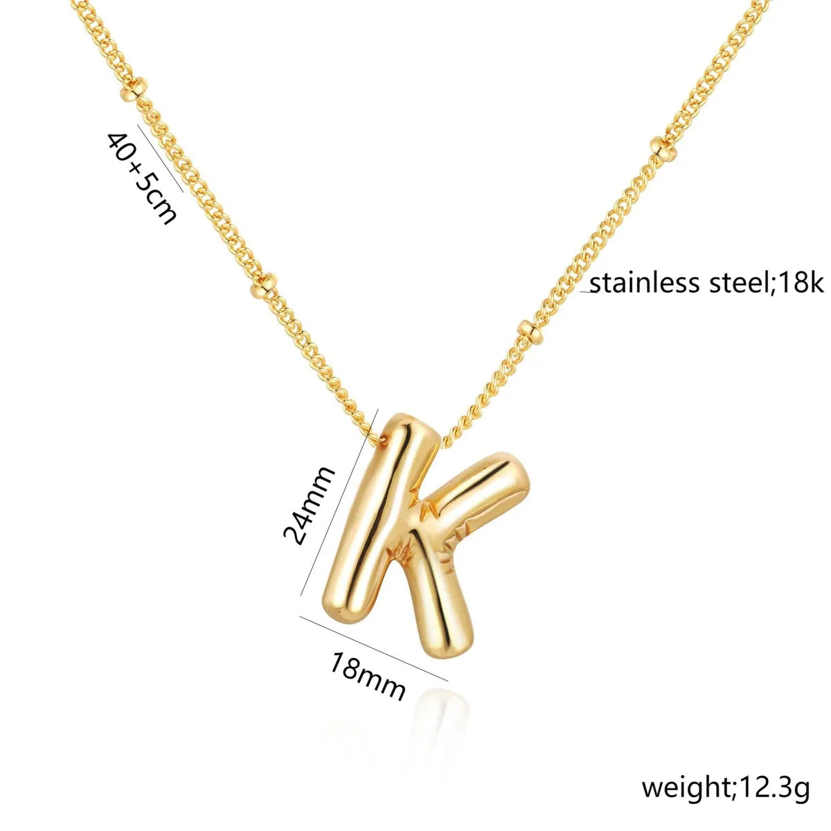 Casual Simple Style Letter 304 Stainless Steel 18K Gold Plated Women'S Pendant Necklace