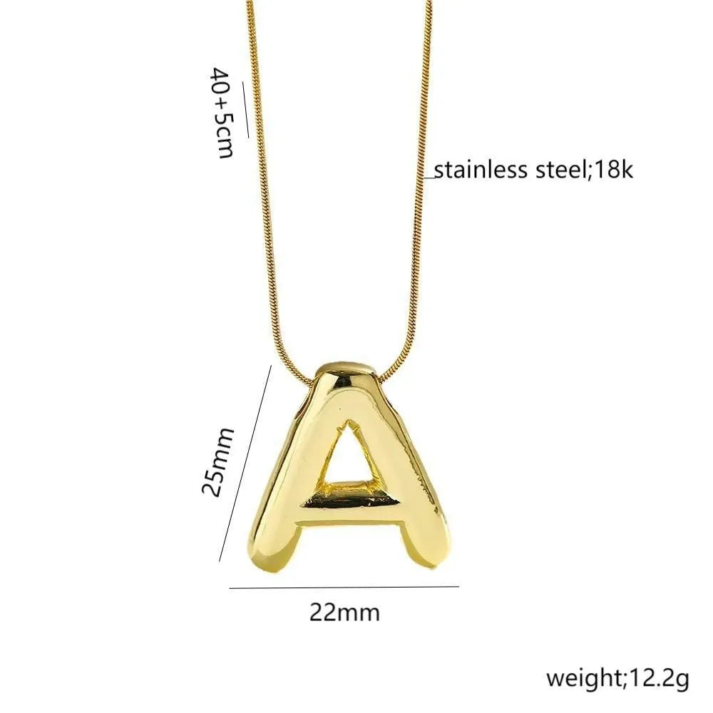 Casual Simple Style Letter 304 Stainless Steel 18K Gold Plated Women'S Pendant Necklace