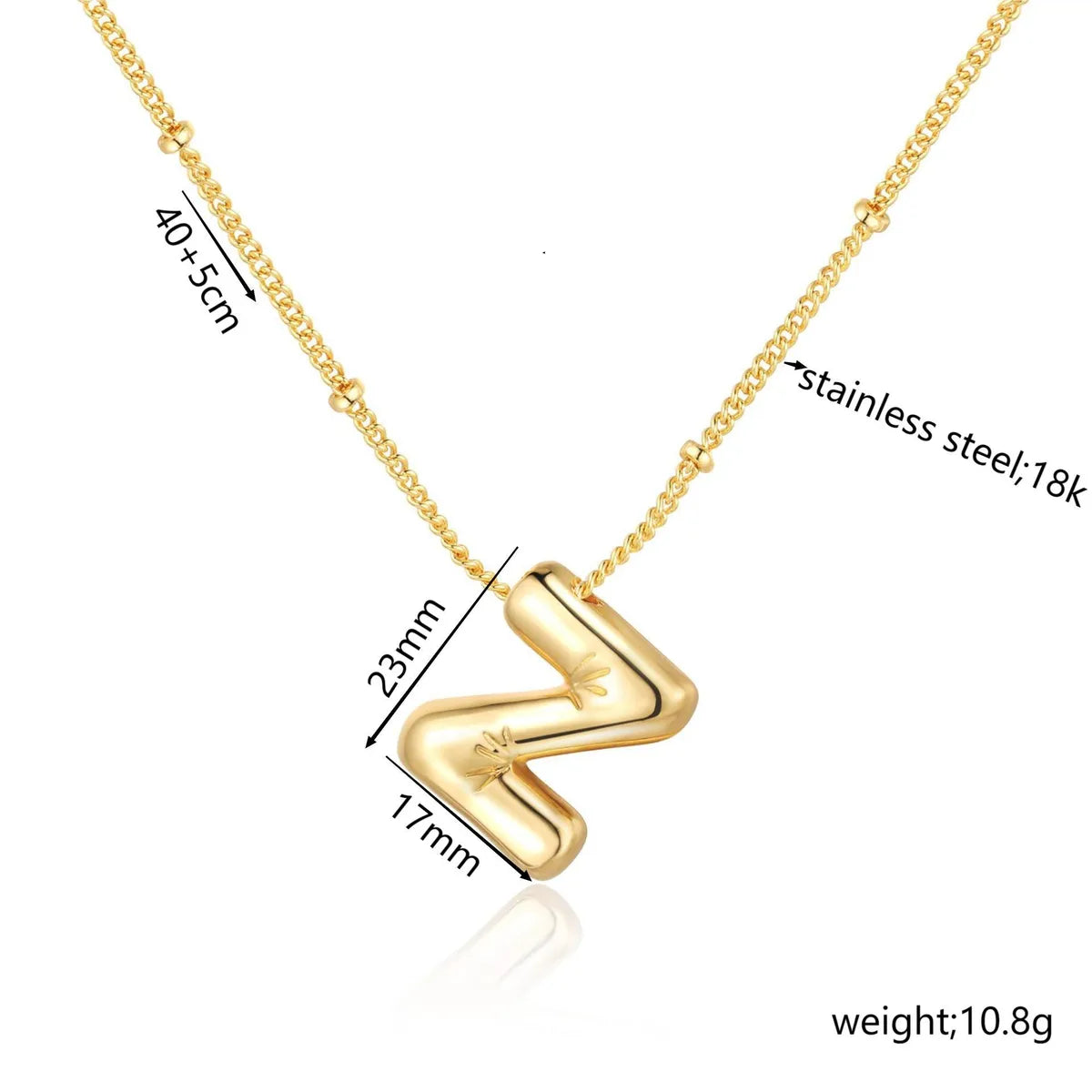 Casual Simple Style Letter 304 Stainless Steel 18K Gold Plated Women'S Pendant Necklace