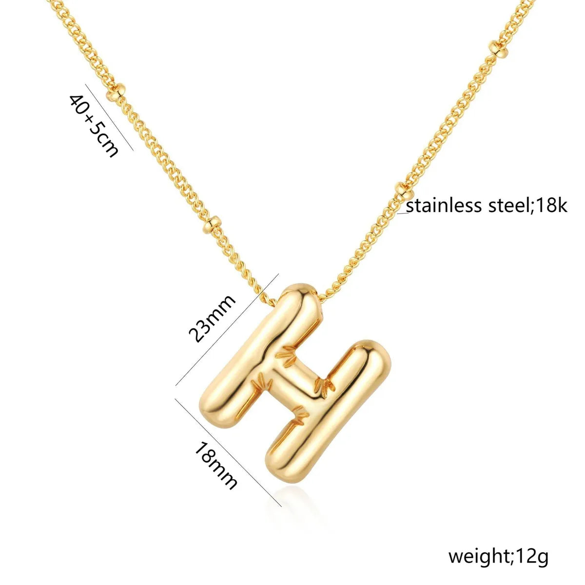 Casual Simple Style Letter 304 Stainless Steel 18K Gold Plated Women'S Pendant Necklace