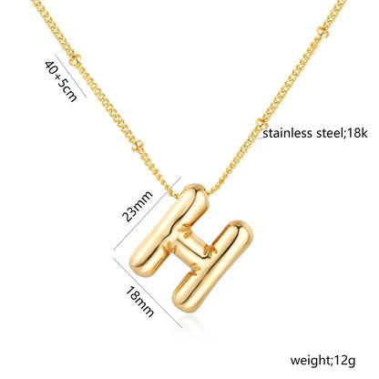 Casual Simple Style Letter 304 Stainless Steel 18K Gold Plated Women'S Pendant Necklace