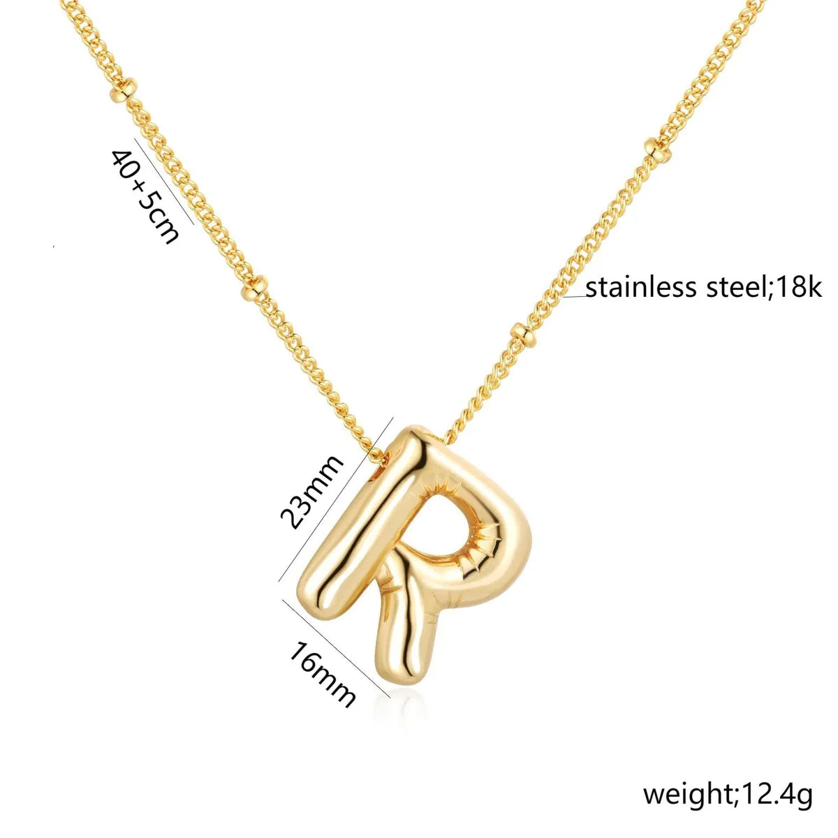 Casual Simple Style Letter 304 Stainless Steel 18K Gold Plated Women'S Pendant Necklace