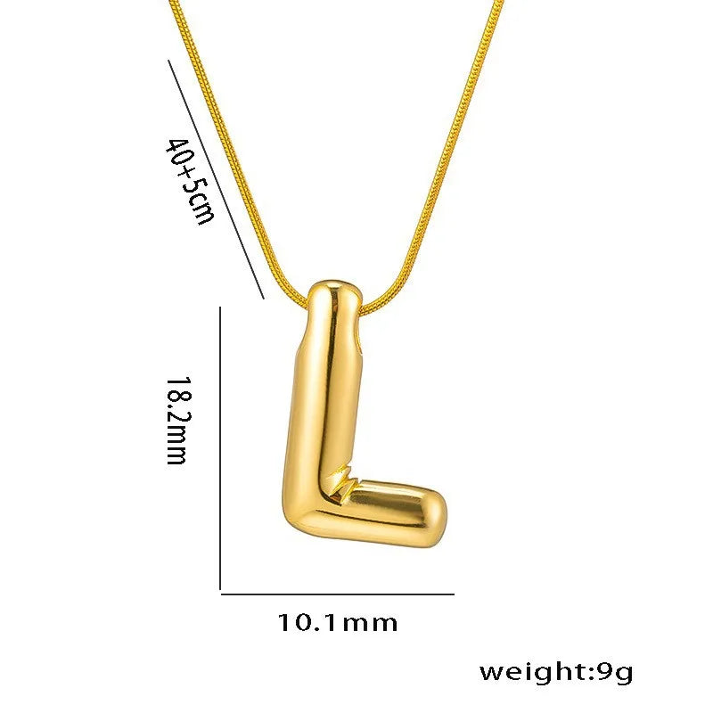 Casual Simple Style Letter 304 Stainless Steel 18K Gold Plated Women'S Pendant Necklace