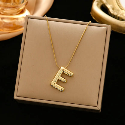 Casual Simple Style Letter 304 Stainless Steel 18K Gold Plated Women'S Pendant Necklace