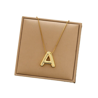 Casual Simple Style Letter 304 Stainless Steel 18K Gold Plated Women'S Pendant Necklace