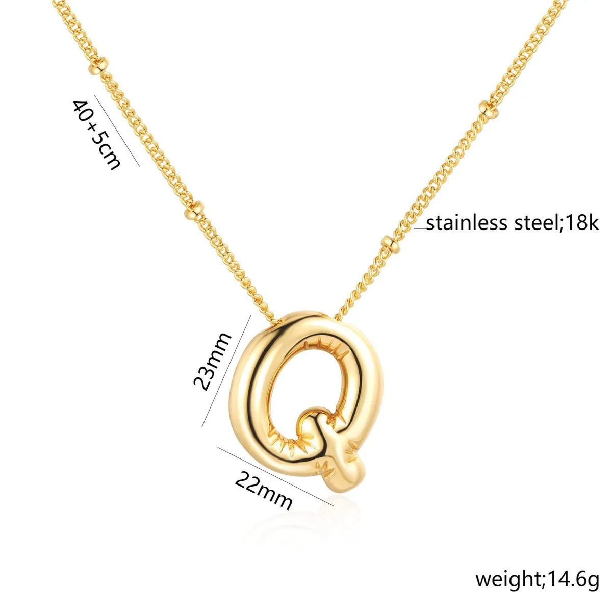 Casual Simple Style Letter 304 Stainless Steel 18K Gold Plated Women'S Pendant Necklace