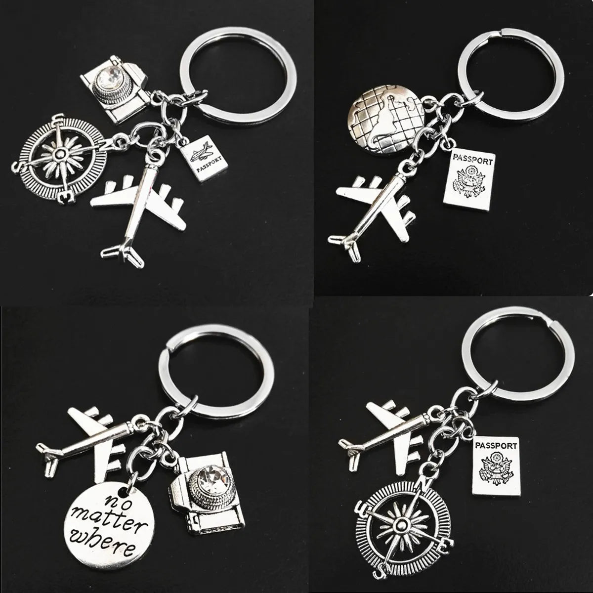 Casual Simple Style Letter Airplane Alloy Plating Keychain