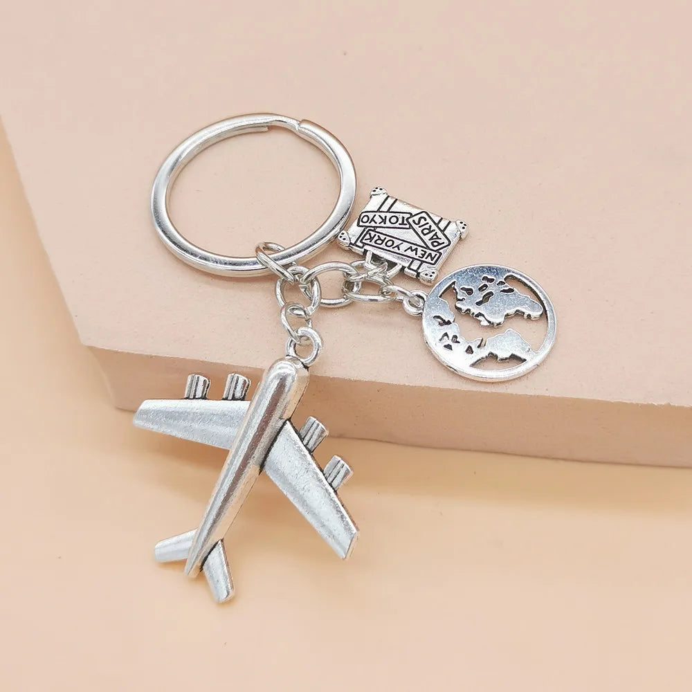 Casual Simple Style Letter Airplane Alloy Plating Keychain