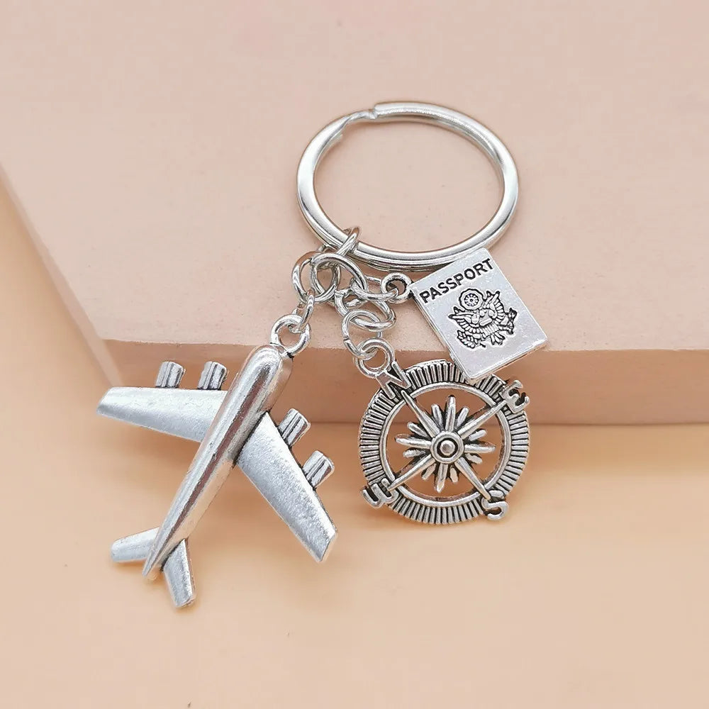 Casual Simple Style Letter Airplane Alloy Plating Keychain