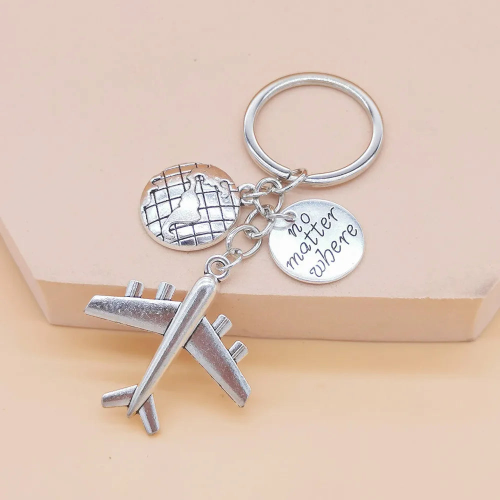 Casual Simple Style Letter Airplane Alloy Plating Keychain