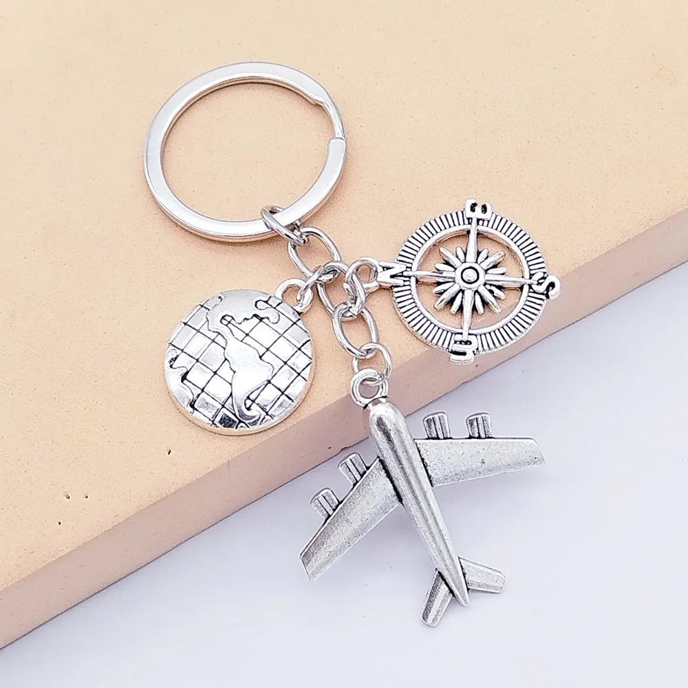 Casual Simple Style Letter Airplane Alloy Plating Keychain