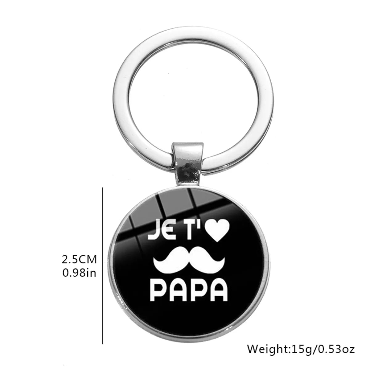 Casual Simple Style Letter Alloy Buckle Inlay Glass Father'S Day Bag Pendant Keychain