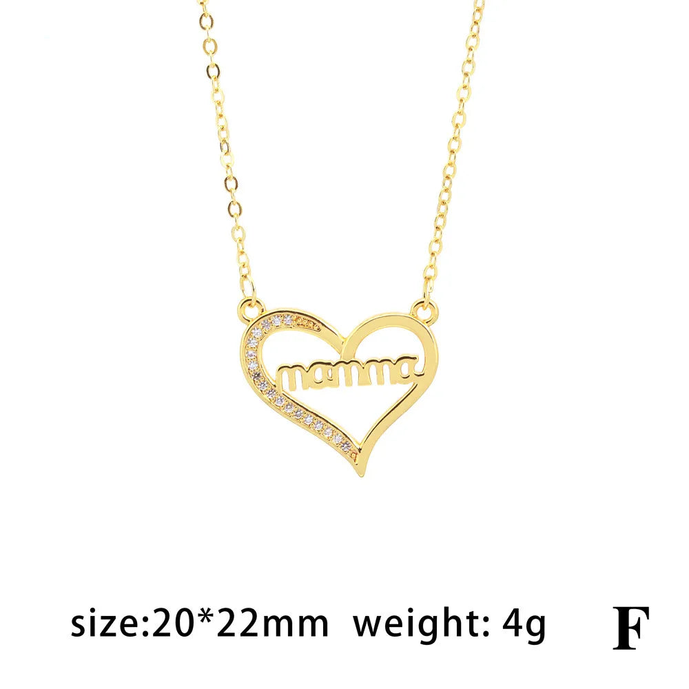 Casual Simple Style Letter Copper Inlaid Zircon Pendant Necklace 1 Piece