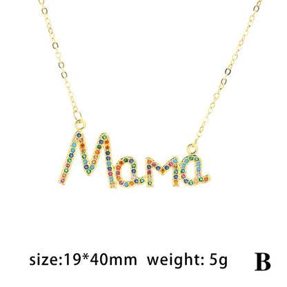 Casual Simple Style Letter Copper Inlaid Zircon Pendant Necklace 1 Piece