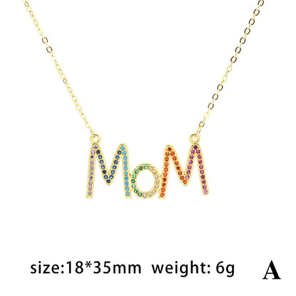 Casual Simple Style Letter Copper Inlaid Zircon Pendant Necklace 1 Piece