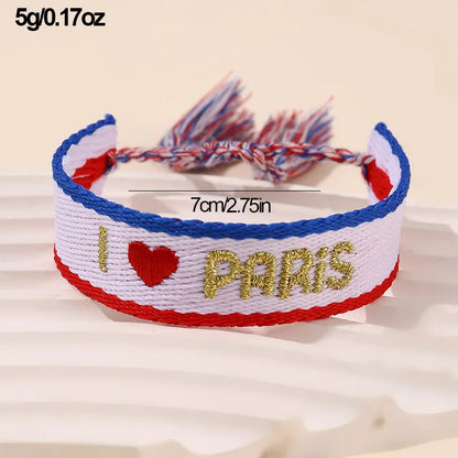 Casual Simple Style Letter Heart Shape Polyester Wholesale Drawstring Bracelets