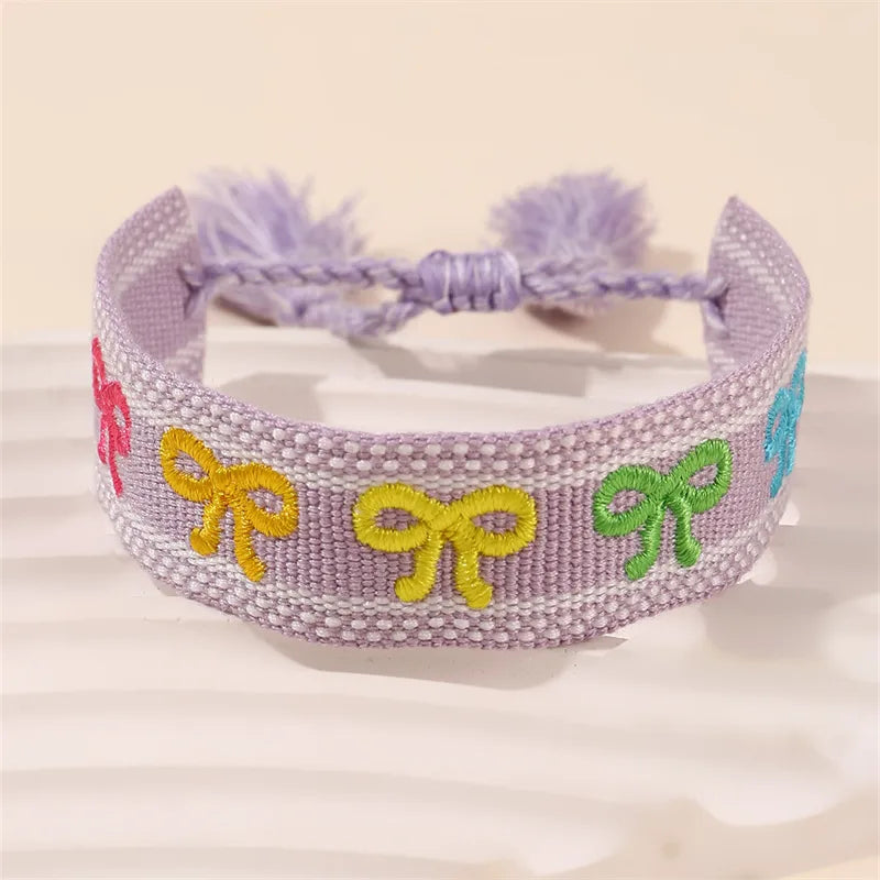 Casual Simple Style Letter Heart Shape Polyester Wholesale Drawstring Bracelets