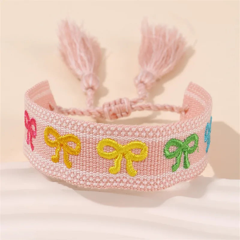 Casual Simple Style Letter Heart Shape Polyester Wholesale Drawstring Bracelets